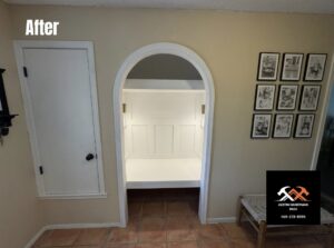 Custom Built-In Mudroom Bench Project in Austin, TX
