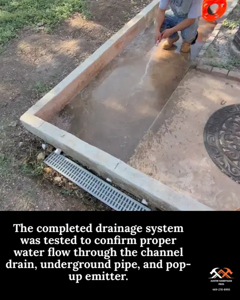 Front Entry Drainage Installation in Austin — underground PVC drain
