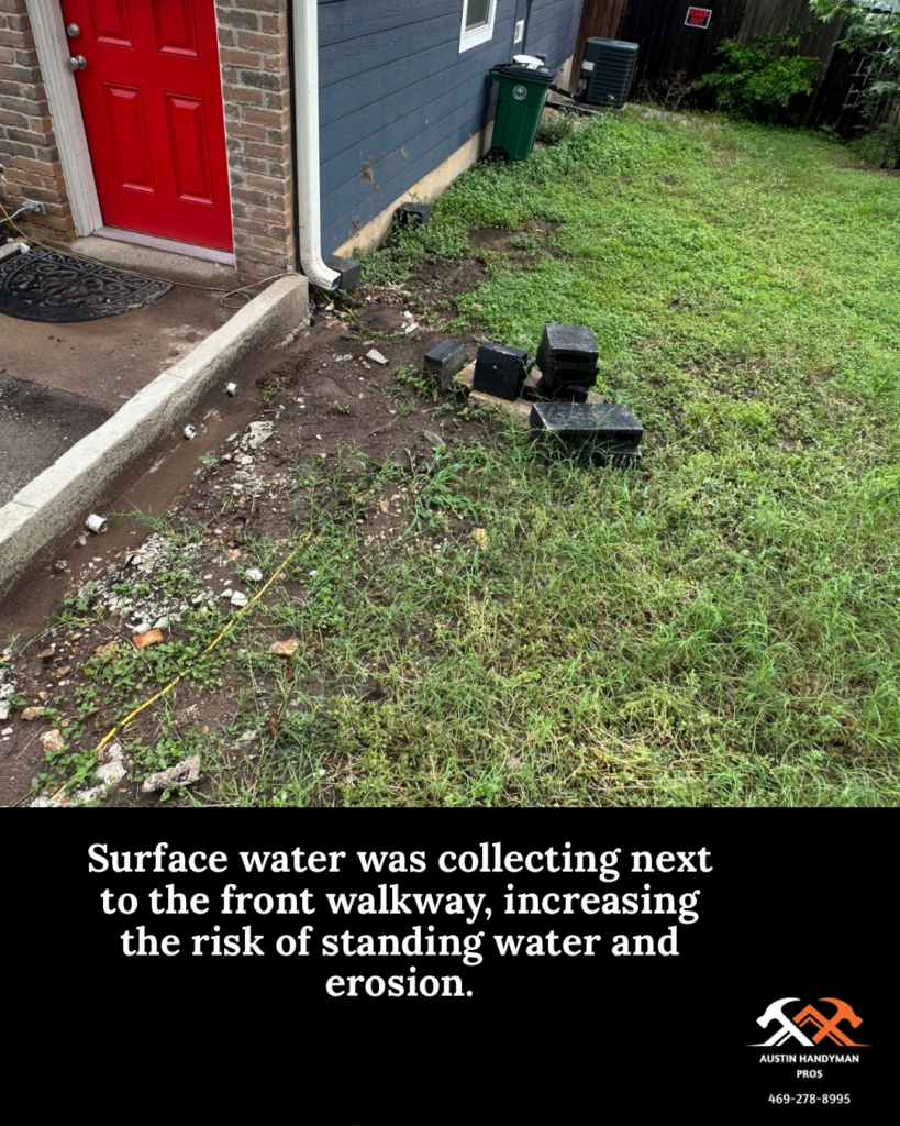 Front Entry Drainage Installation in Austin — Austin Handyman