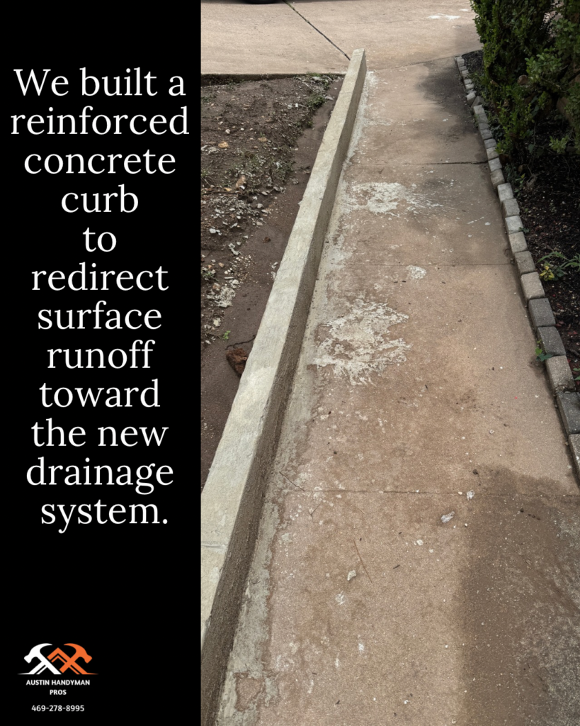 Front Entry Drainage Installation in Austin — Austin TX