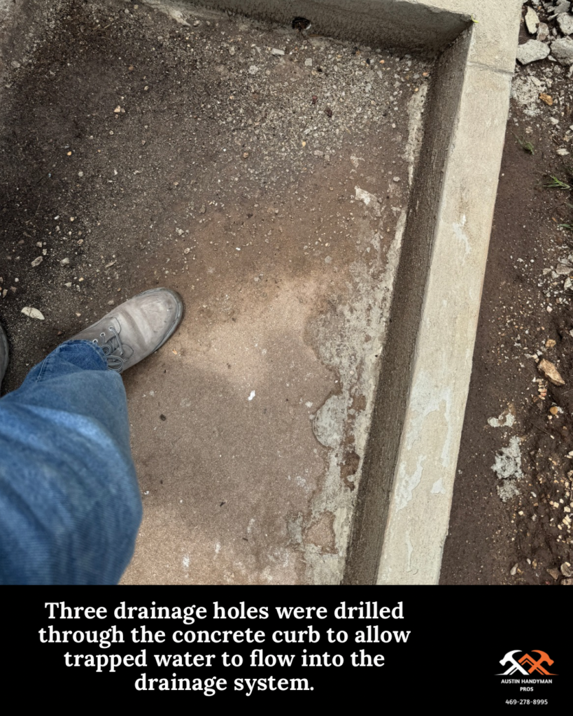 Front Entry Drainage Installation in Austin — channel drain installation