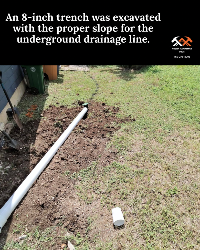 Front Entry Drainage Installation in Austin — drainage solution