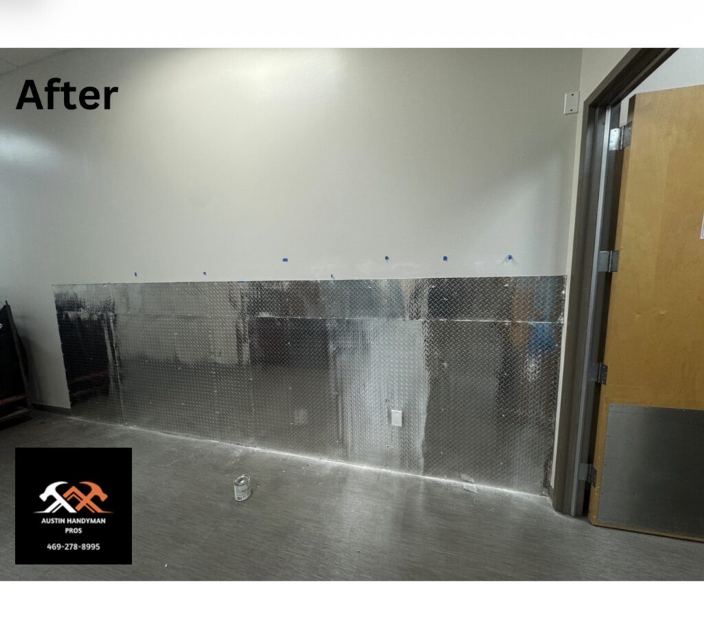 Aluminum Diamond Plate Wall Panel Installation in Austin — commercial wall protection